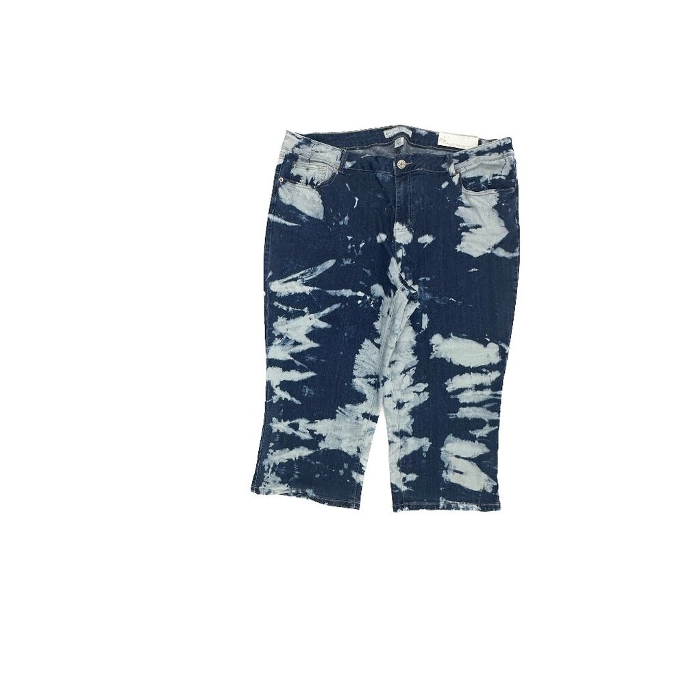 NEW Cato Skinny Crop Women's‎ size 22W Bleached Dark Wash Blue Denim jeans
